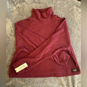 Long sleeve turtle neck crop sweater